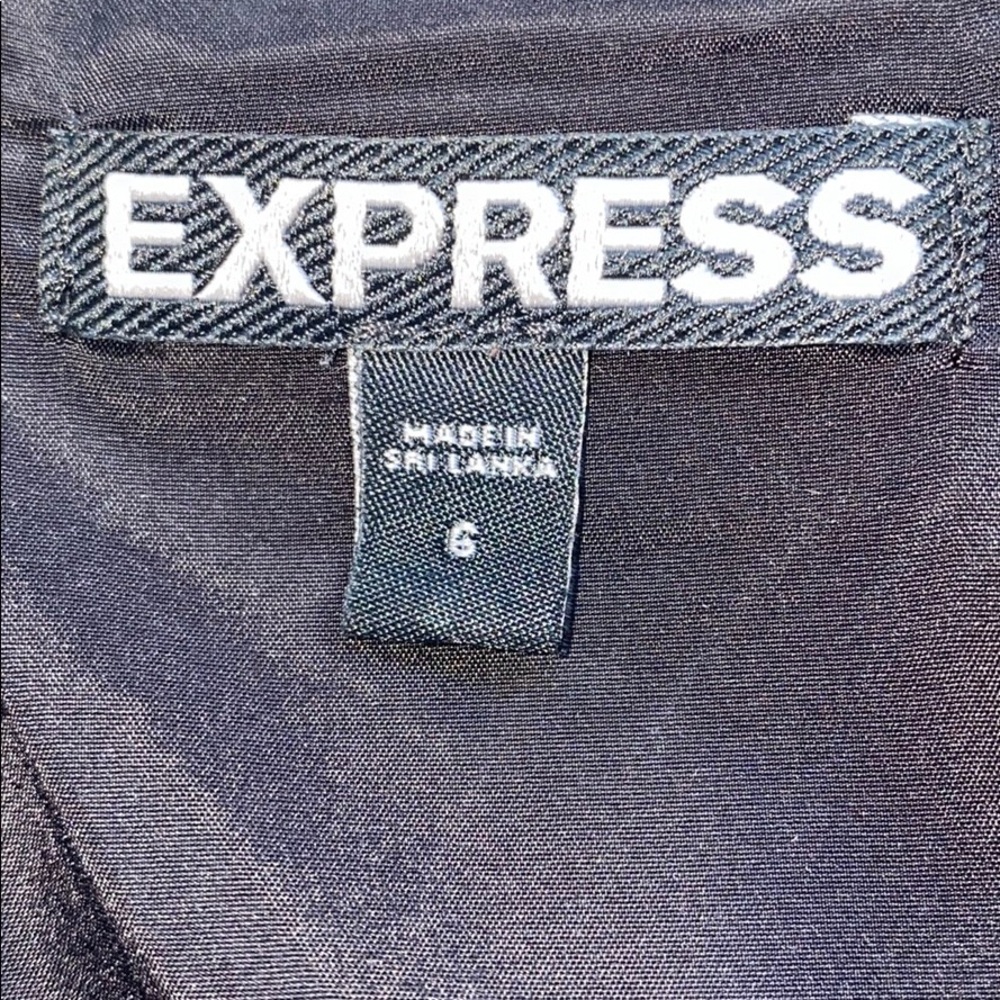 Express Grey Pencil Skirt w/ Faux Leather Accents - Picture 4 of 5